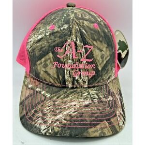 New Mossy Oak Pink & Camo The A-Z Foundation Group Trucker Hat Cap Adjustable